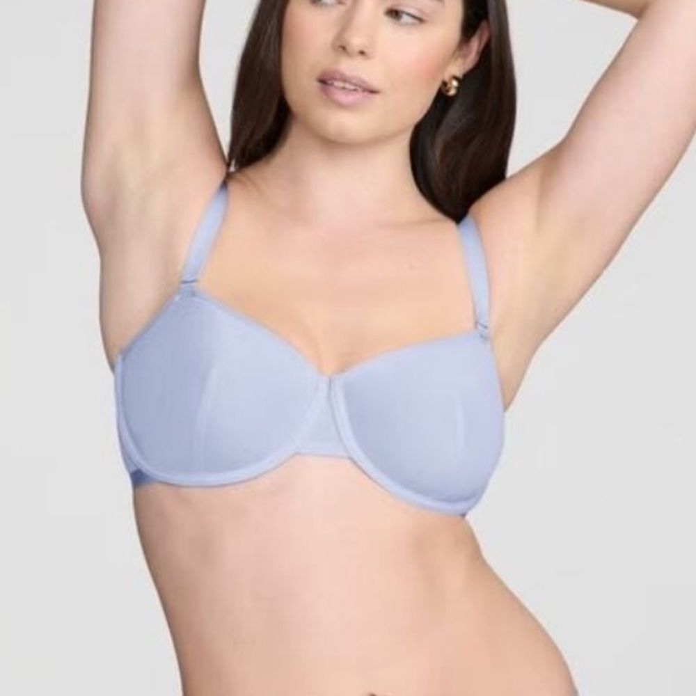 CUUP NEW The Balconette Mesh Bra Pale Blue
